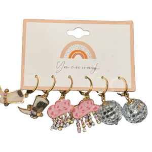 Rhinestone Cowgirl earring trio